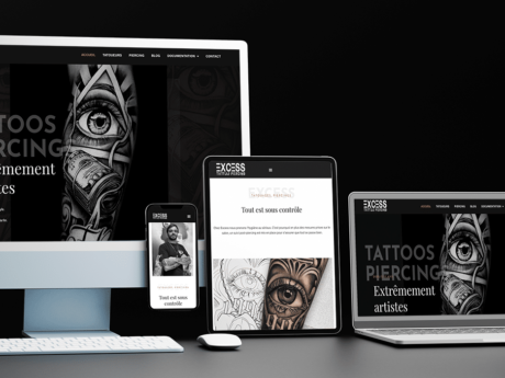 mockup excess tattoo website